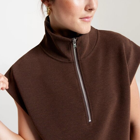 CALIA Women's Ottoman Sleeveless 1/4 Zip Shirt - Picture 2 of 12